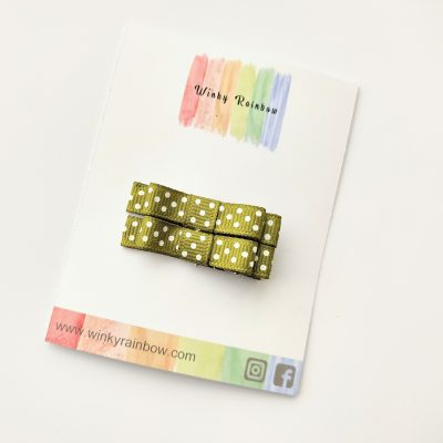 Mehendi Green polka fringe clips